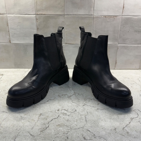 Helene Rouge Black Leather Chunky Chelsea Boot 39 NEW - Picture 3 of 8